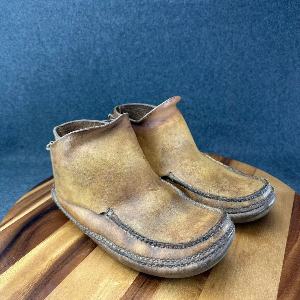 Vintage Carl Dyer Rendezvous Moccasins Native Indian Western Boots Shoes Sz 9.5